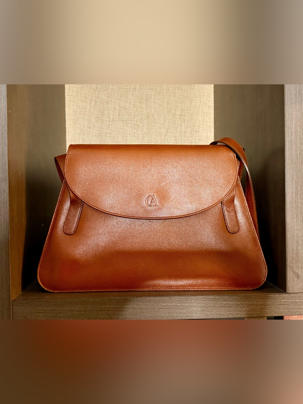 Giorgio Armani Vintage Structured Leather Satchel Shoulder Bag